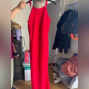 Red wedding guest dress
